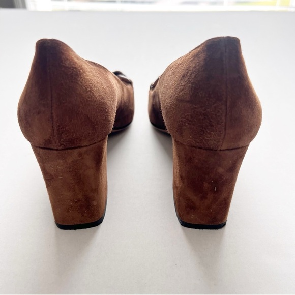 Luca Grossi Diana Heels Closed Toe Shoes Neutral Camel Brown Color Chain 38 - Picture 9 of 11